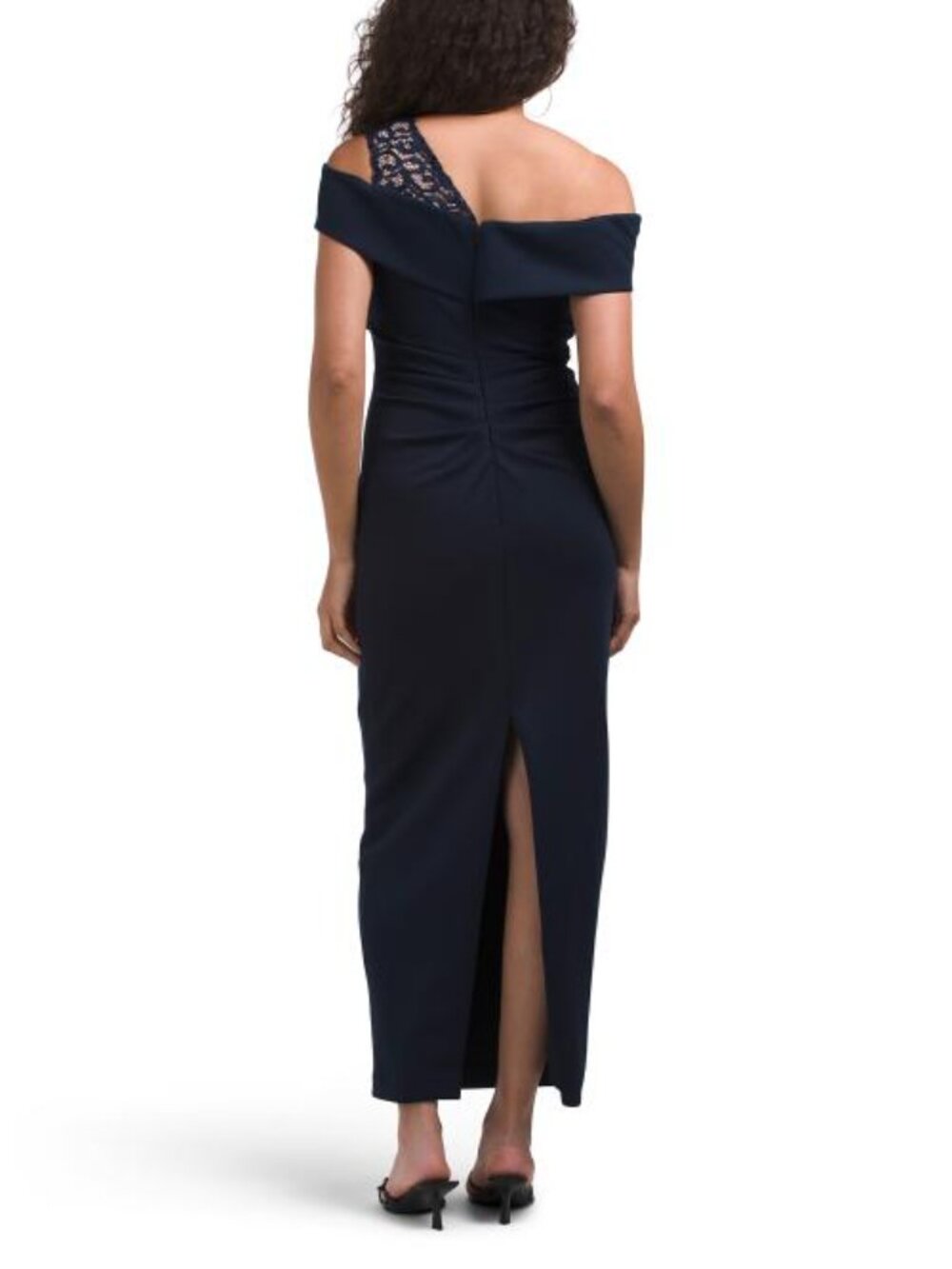 BETSY & ADAM Petite Tech Scuba One Shoulder Dress - Picture 2 of 3